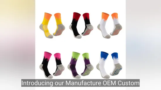 Manufacture OEM Custom Design Crew Knee High Scrunch Precut Hole Bow Tight Youth Thick Football Soccer Non Slip Grip Socks
