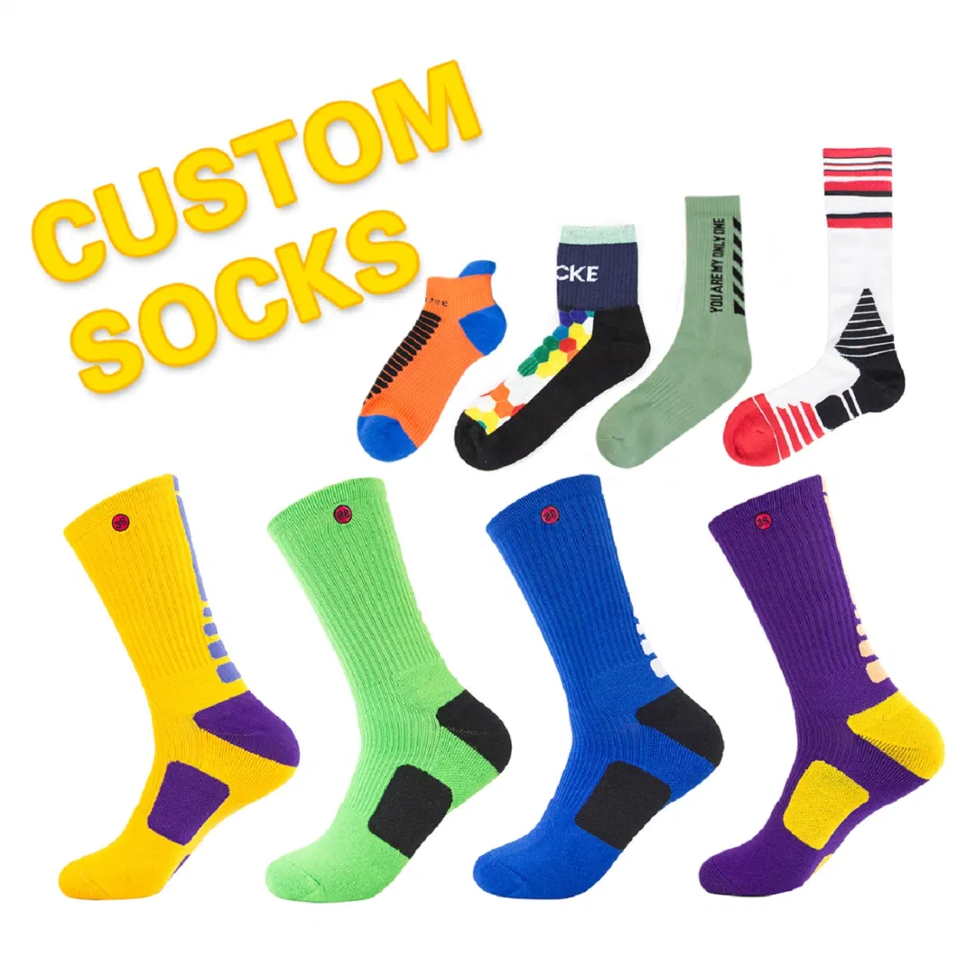Wholesale Fancy Colorful High Quality Daily Cotton Customized Blue Socks
