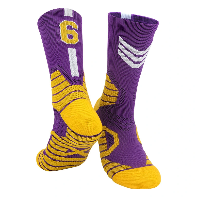 Basketball Middle Sports Socks for Adults and Kids Number Socks