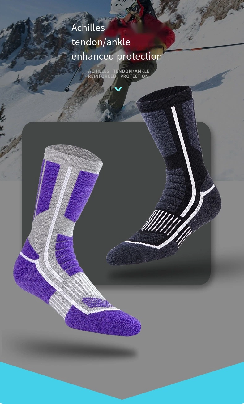 High Quality Unisex Merino Wool Ski Sports Socks Outdoor Thicken Terry Bottom Knee High Outdoor Ice Hockey Socks