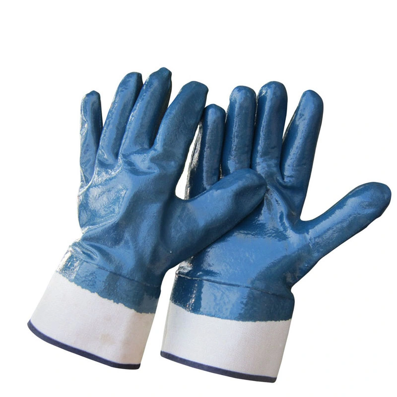 Fully Yellow Nitrile Coated Gloves Labor Hand Gardening Work Glove