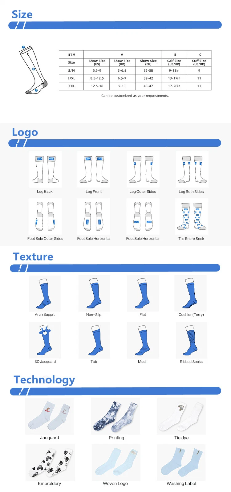 Non Slip Grip Football Soccer Socks for Men