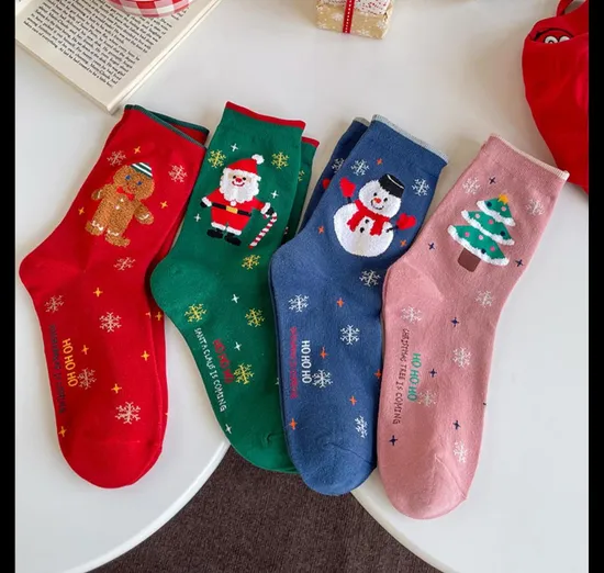 New European American New Year Gift Santa Claus Creative Cartoon Socks 