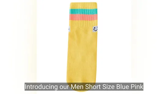 Men Short Size Blue Pink Custom Design Training Sport Trampoline Socks with Non Slip Grip Logo 
