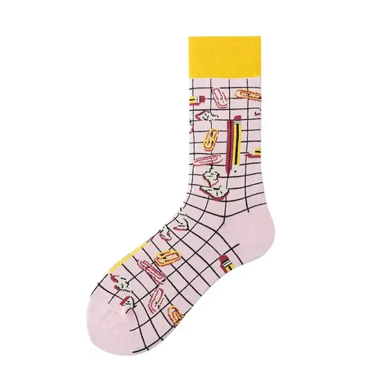 Fashion Creative Jacquard Funny Cotton Walking Women Ankle Socks 