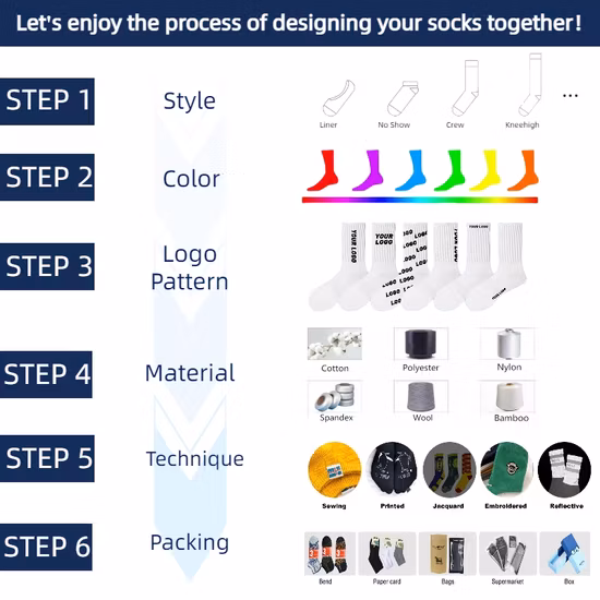 Cotton Fashion Crew Socks Logo Custom Logo Sock Custom Socks