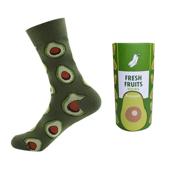 Fruit Socks Pizza Middle Tube Cotton Socks Men′s Europe and America Creative Fashion Couple Customised Sock Christmas Gift Box S 
