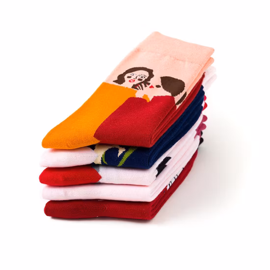 American Street Fashion Colorful Creative Women′ S Cotton Tube Socks