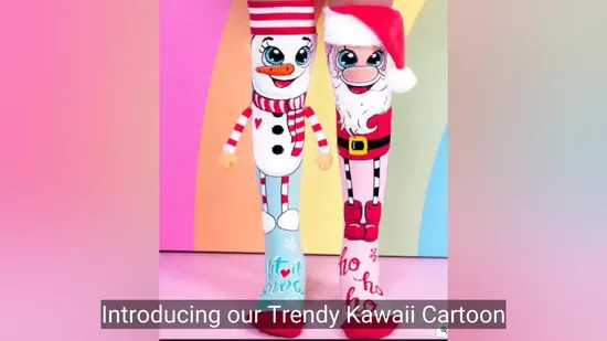 Trendy Kawaii Cartoon Girl Knee High Dance Socks for Kids 