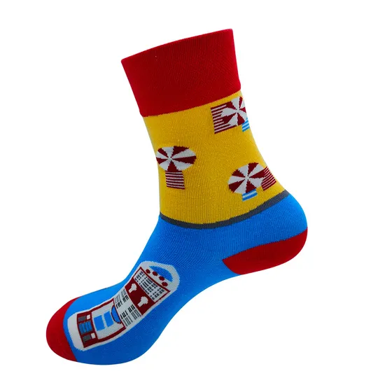 Men′s 100% Socks Custom Oil Painting Socks Midtube Socks Fashion Creative Socks Personality Color Socks Factory Custom 