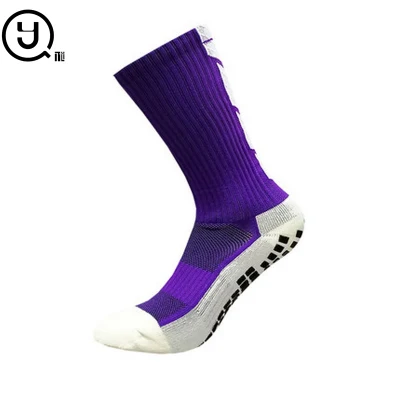New Design Polyester/Cotton Custom Non Slip Football Socks / Custom Logo Soccer Socks