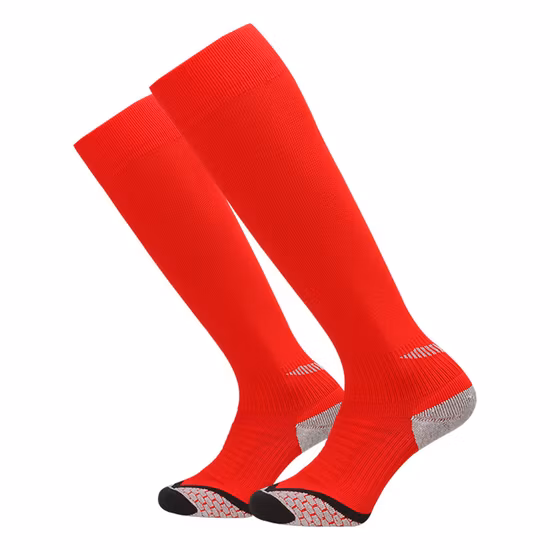 New Design Polyester/Cotton Custom Non Slip Football Socks / Custom Logo Soccer Socks