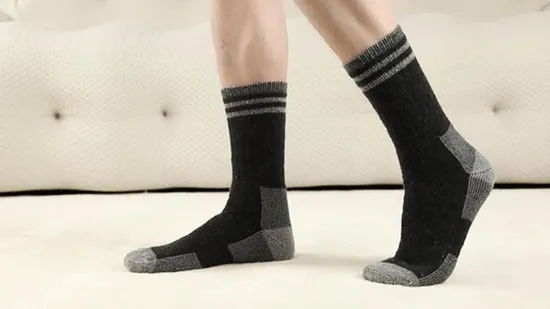 High Quality Merino Wool Moisture Wicking Outdoor Heavy Duty Work Cushion Crew Socks 